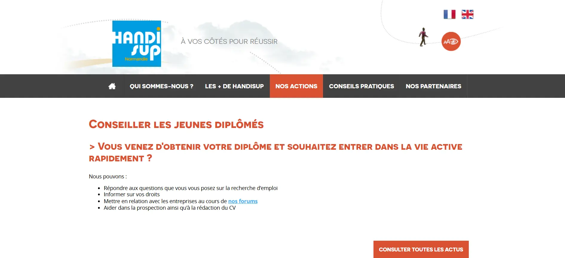 Page nos actions handisup avant