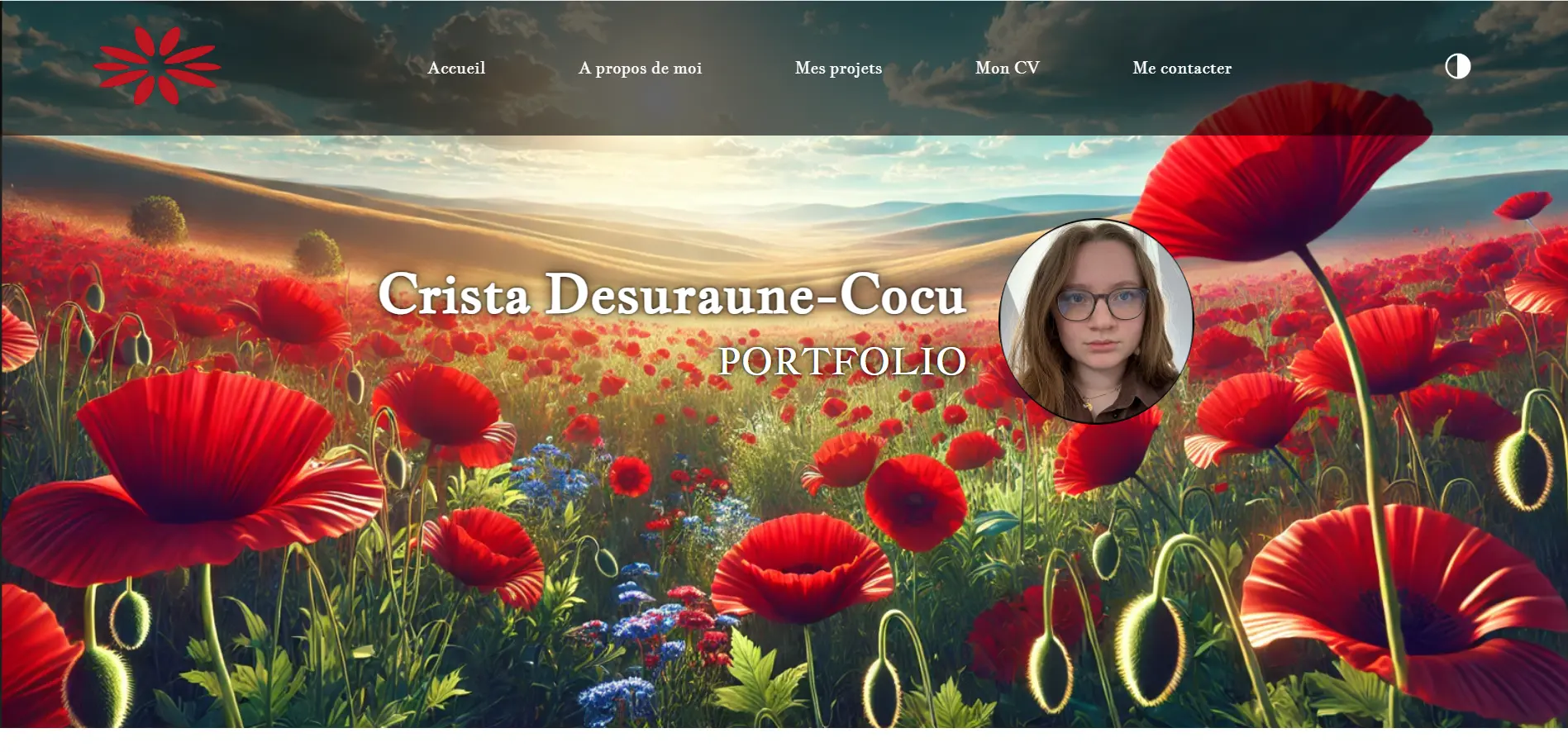 page d'accueil portfolio